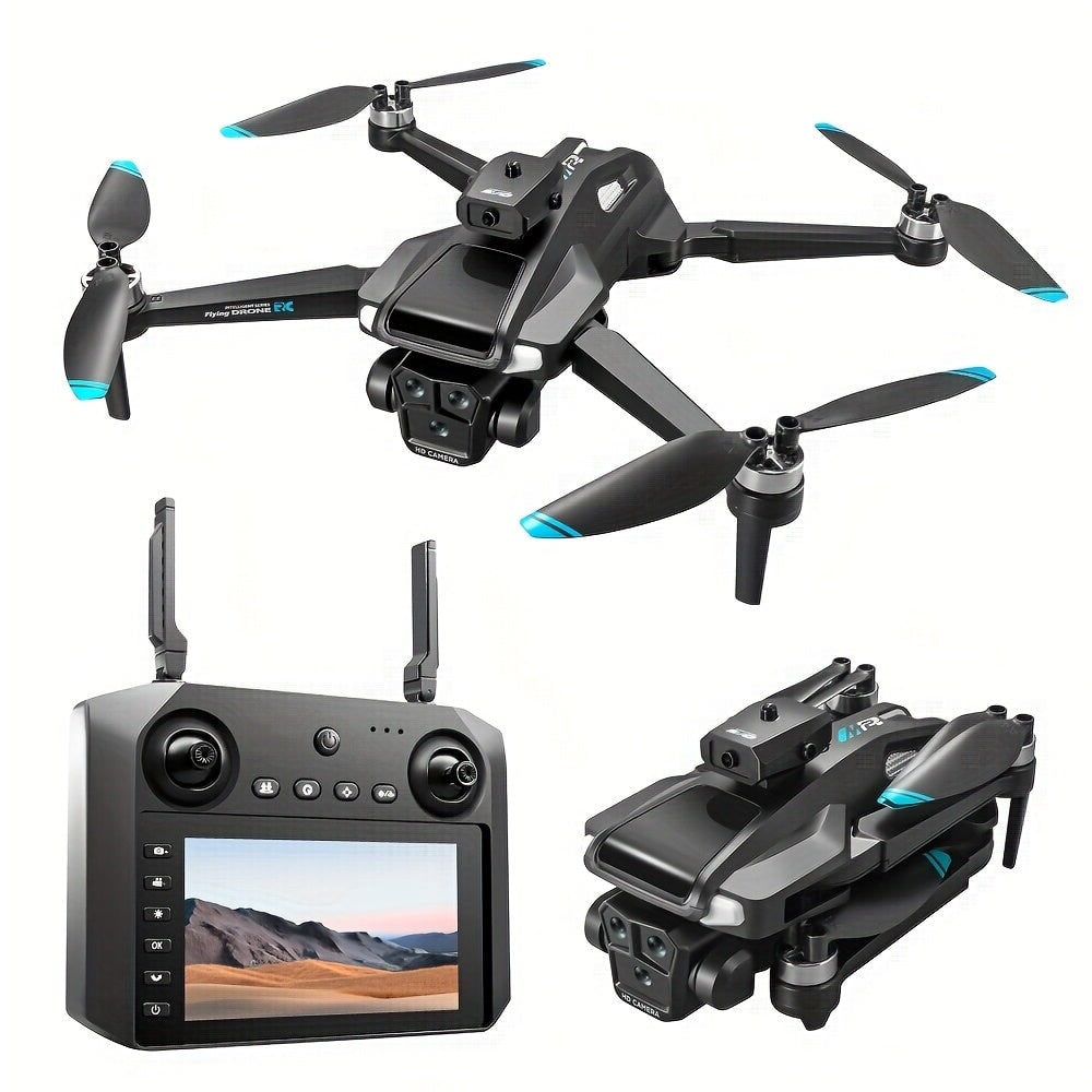 Compact Foldable Camera Drone with Triple Lens Gimbal and Quadcopter Design for Aerial Photography - Image 13