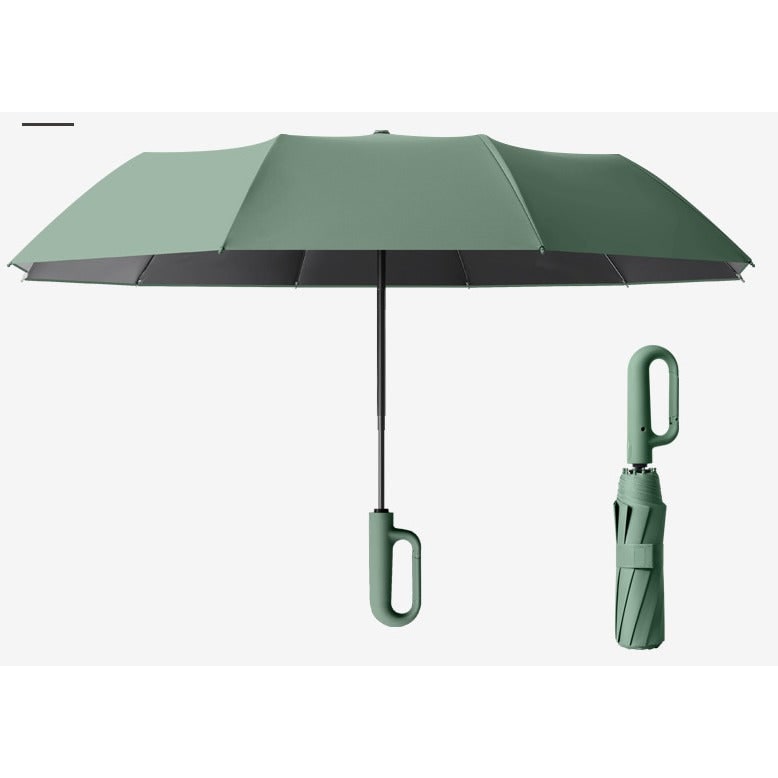 Compact Travel Umbrella Windproof Automatic Folding Portable Carabiner Uv Protection - Image 7