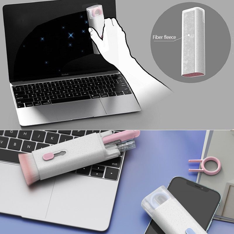Computer Keyboard Cleaning Kit with Retractable Brush Keycap Puller and Microfiber Screen Wipe - Image 4