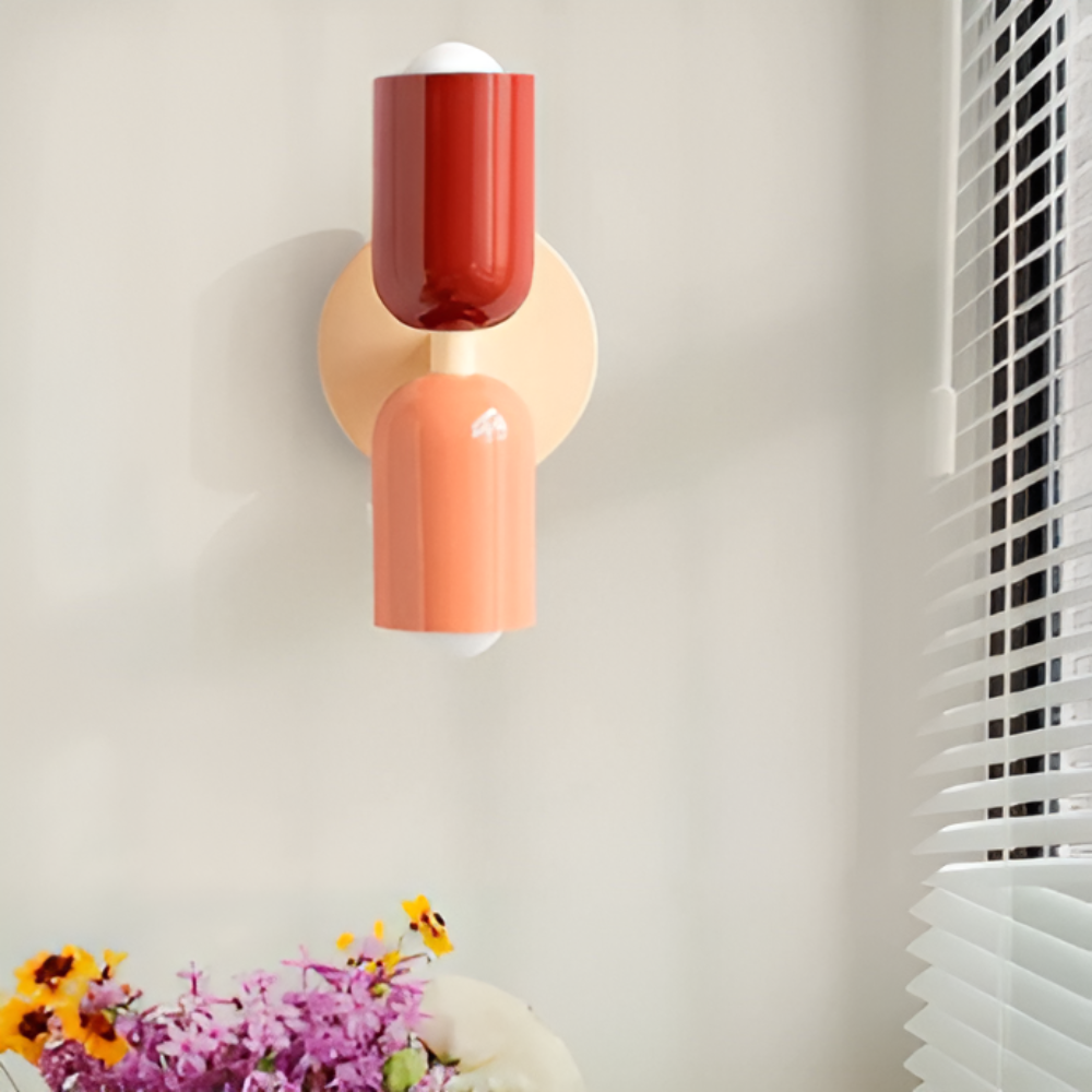 Contemporary Wall Sconce Lighting with Dual Up Down Direction and Color Block Design - Image 1