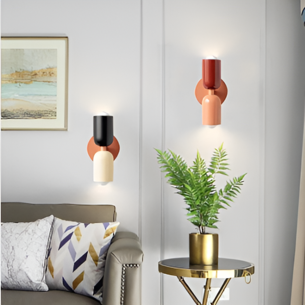 Contemporary Wall Sconce Lighting with Dual Up Down Direction and Color Block Design - Image 2