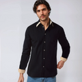 Contrast Collar and Cuff Long Sleeve Shirt