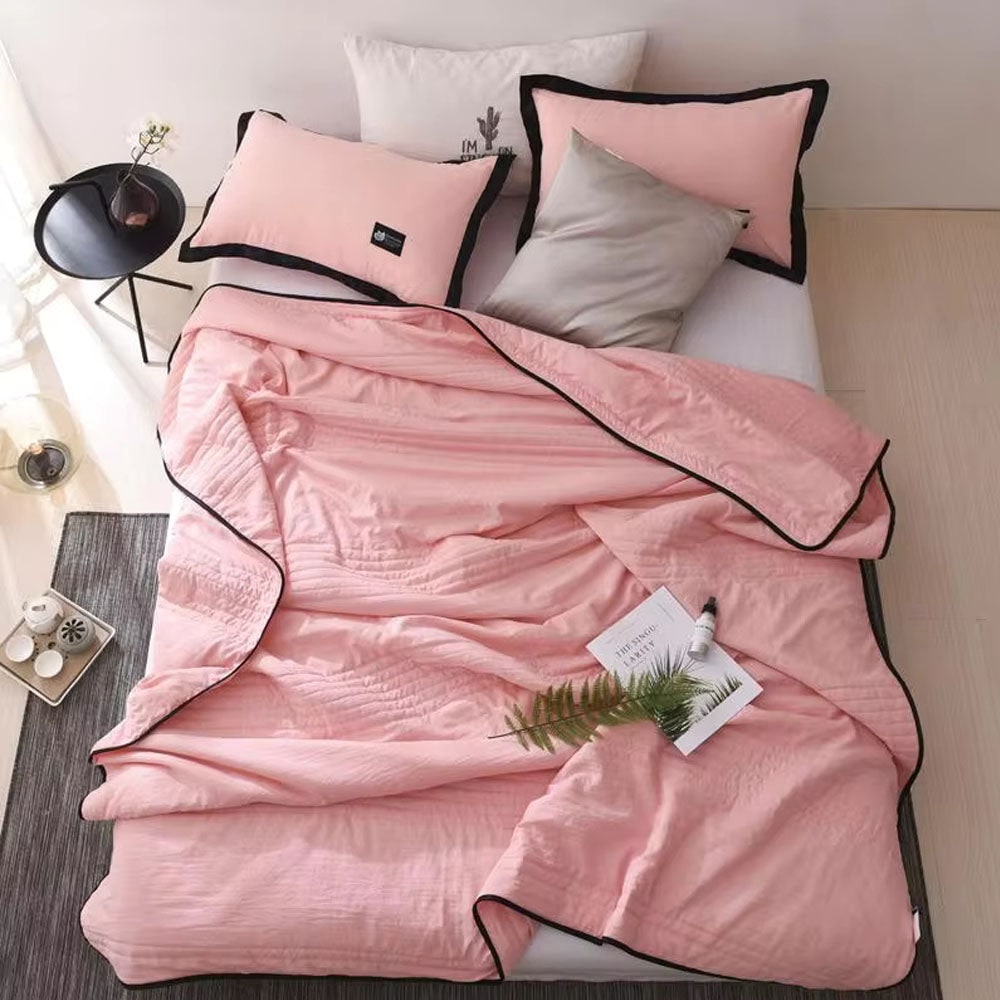 Cooling Blanket with Channel Quilted Design and Soft Crinkled Texture - Image 1