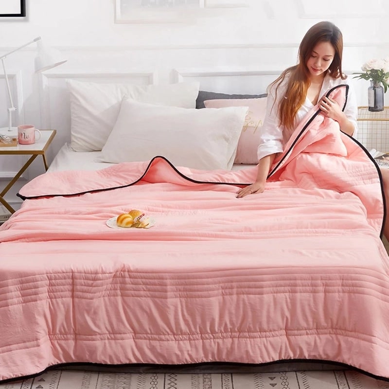 Cooling Blanket with Channel Quilted Design and Soft Crinkled Texture - Image 11