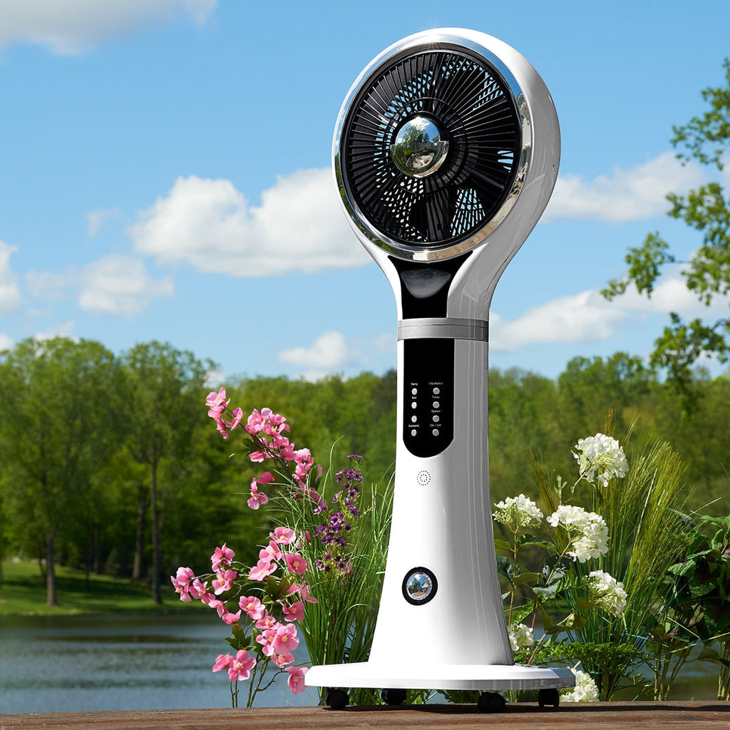 Cooling Fan Portable Evaporative Cooler Misting Pedestal Digital LED Display Oscillating - Image 1