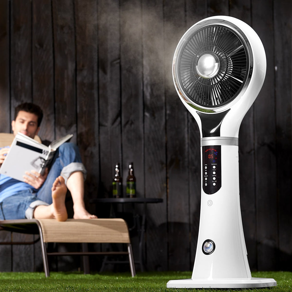 Cooling Fan Portable Evaporative Cooler Misting Pedestal Digital LED Display Oscillating - Image 3