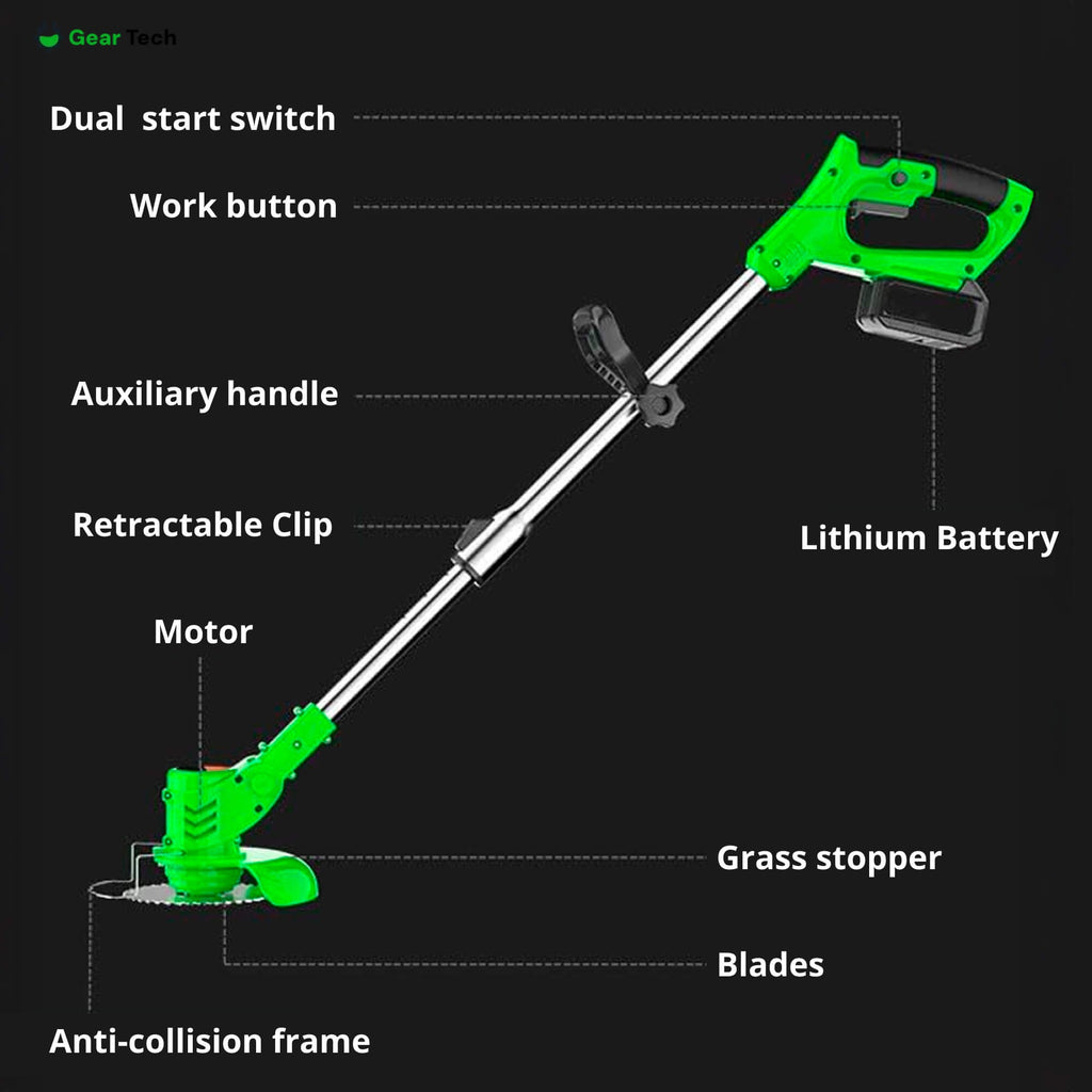 Cordless Grass Trimmer String with Adjustable Head and Edging for Lawn Care Line - Image 10