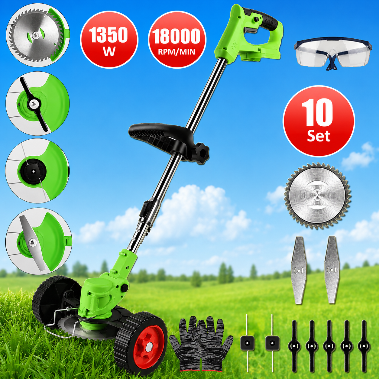 Cordless Grass Trimmer String with Adjustable Head and Edging for Lawn Care Line - Image 12