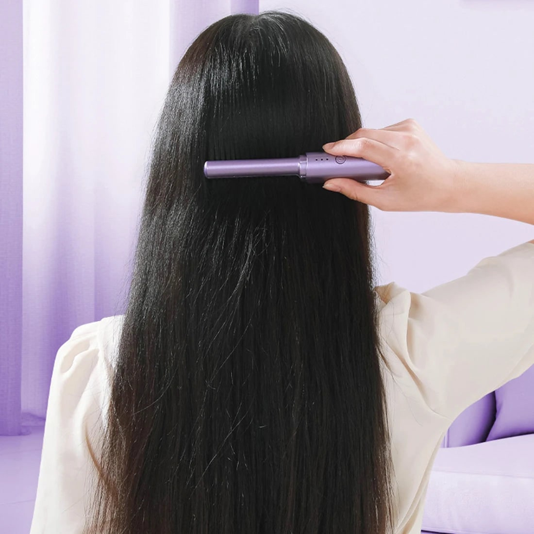 Cordless Hair Straightener Brush Straightening Comb Portable Ceramic LED Heated - Image 5