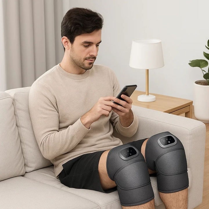 Cordless Heated Knee Massager with Vibration Heat and Digital Display for Arthritis Pain Relief - Image 3