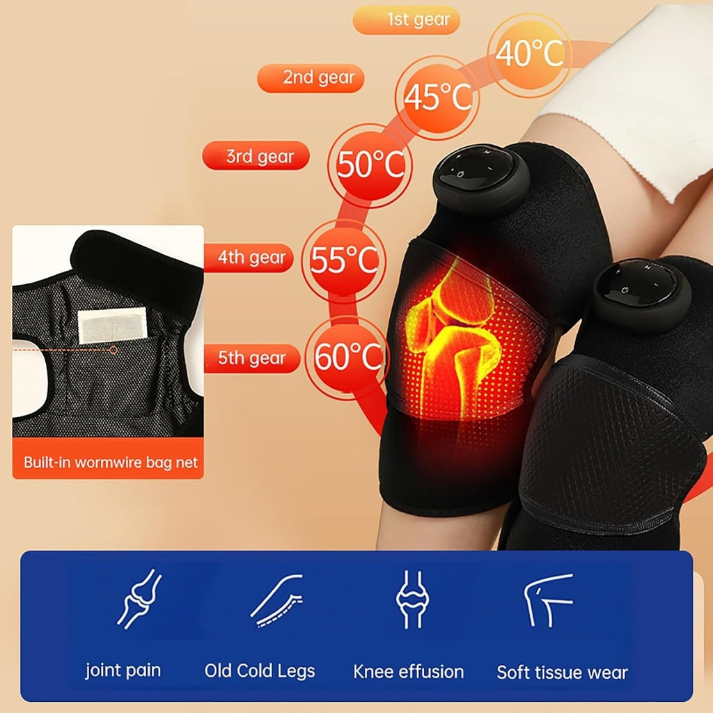 Cordless Heated Knee Massager with Vibration Heat and Digital Display for Arthritis Pain Relief - Image 5