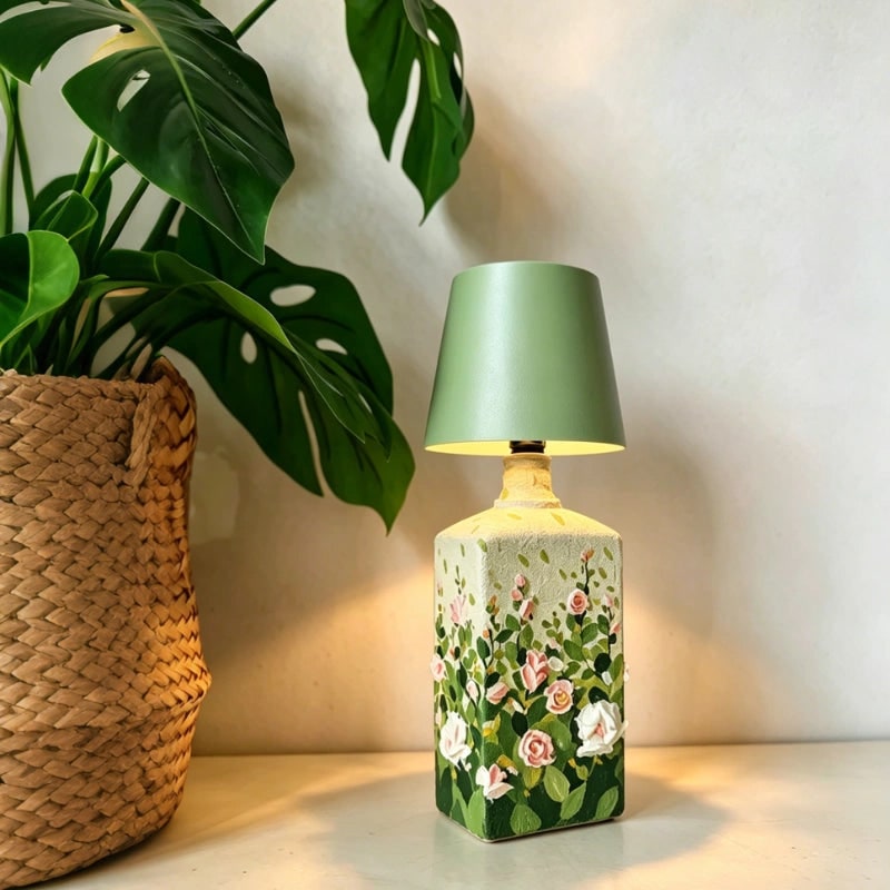 Cordless Lamp Bottle LED Rechargeable Portable Conical Shade - Image 10