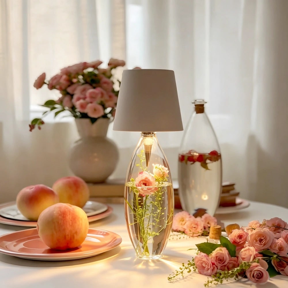 Cordless Lamp Bottle LED Rechargeable Portable Conical Shade - Image 11