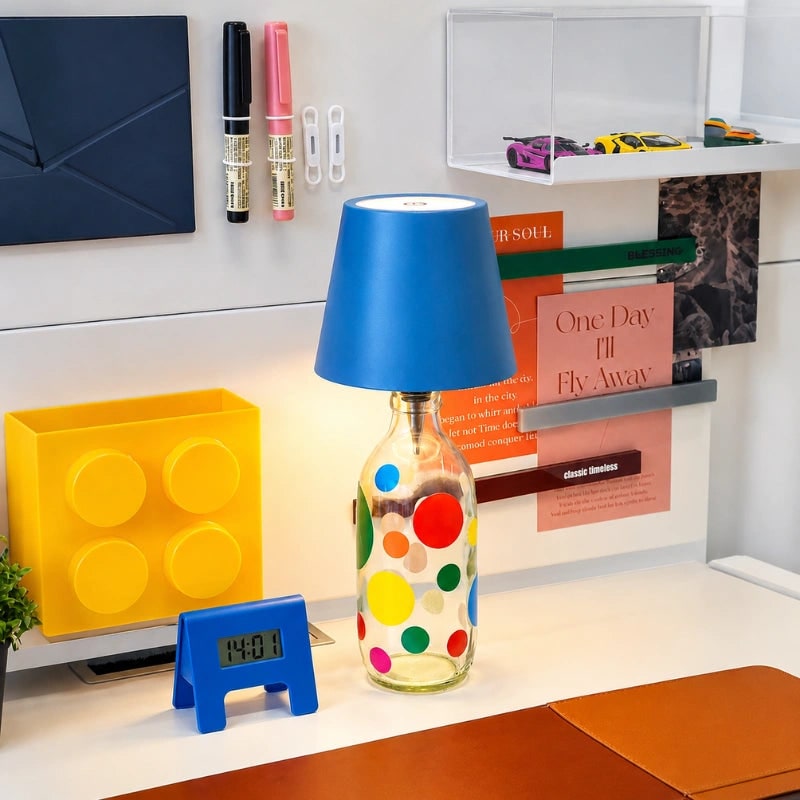 Cordless Lamp Bottle LED Rechargeable Portable Conical Shade - Image 14