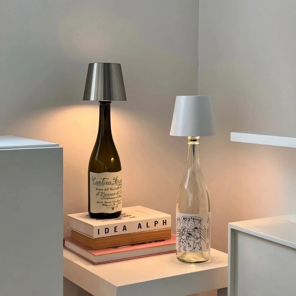Cordless Lamp Bottle LED Rechargeable Portable Conical Shade - Image 18