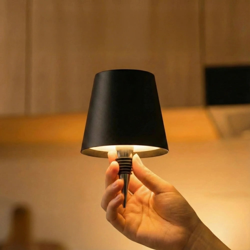 Cordless Lamp Bottle LED Rechargeable Portable Conical Shade - Image 20