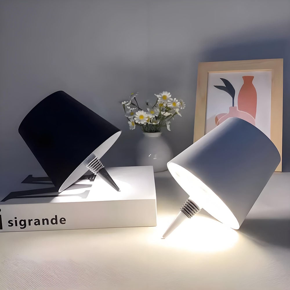 Cordless Lamp Bottle LED Rechargeable Portable Conical Shade - Image 22