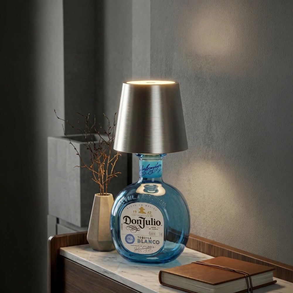 Cordless Lamp Bottle LED Rechargeable Portable Conical Shade - Image 5