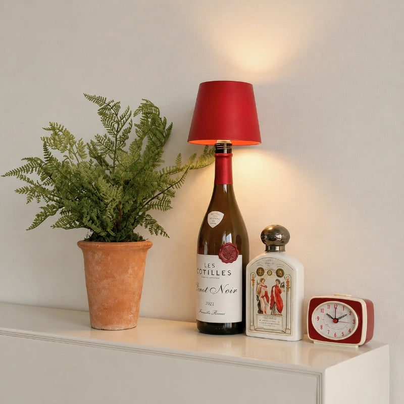 Cordless Lamp Bottle LED Rechargeable Portable Conical Shade - Image 6