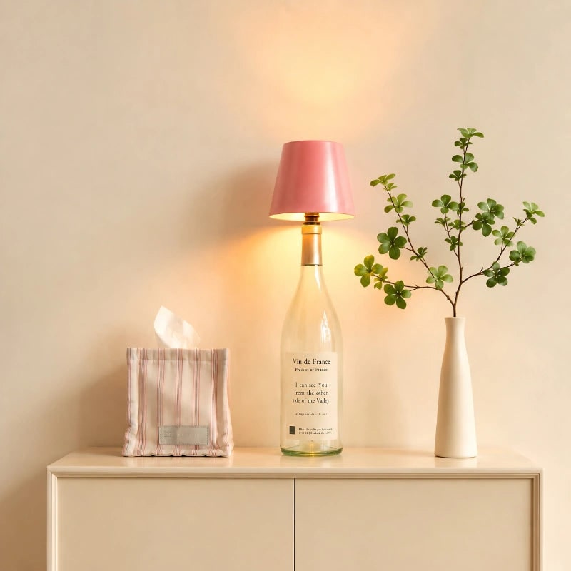 Cordless Lamp Bottle LED Rechargeable Portable Conical Shade - Image 8