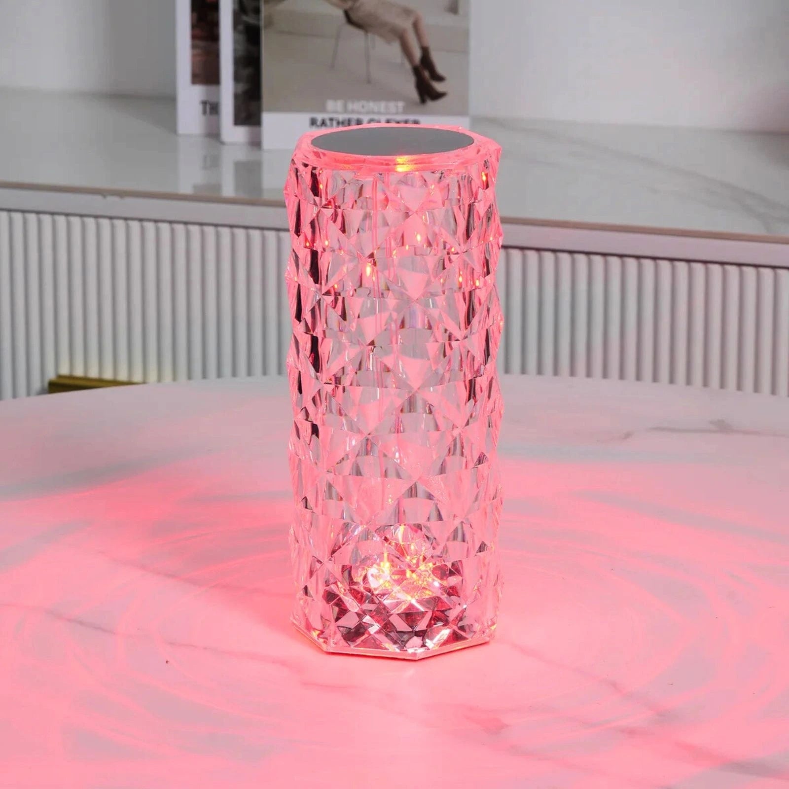 Cordless Rechargeable Table Lamp Acrylic Crystal Touch Control Ripple Light Sensor - Image 12