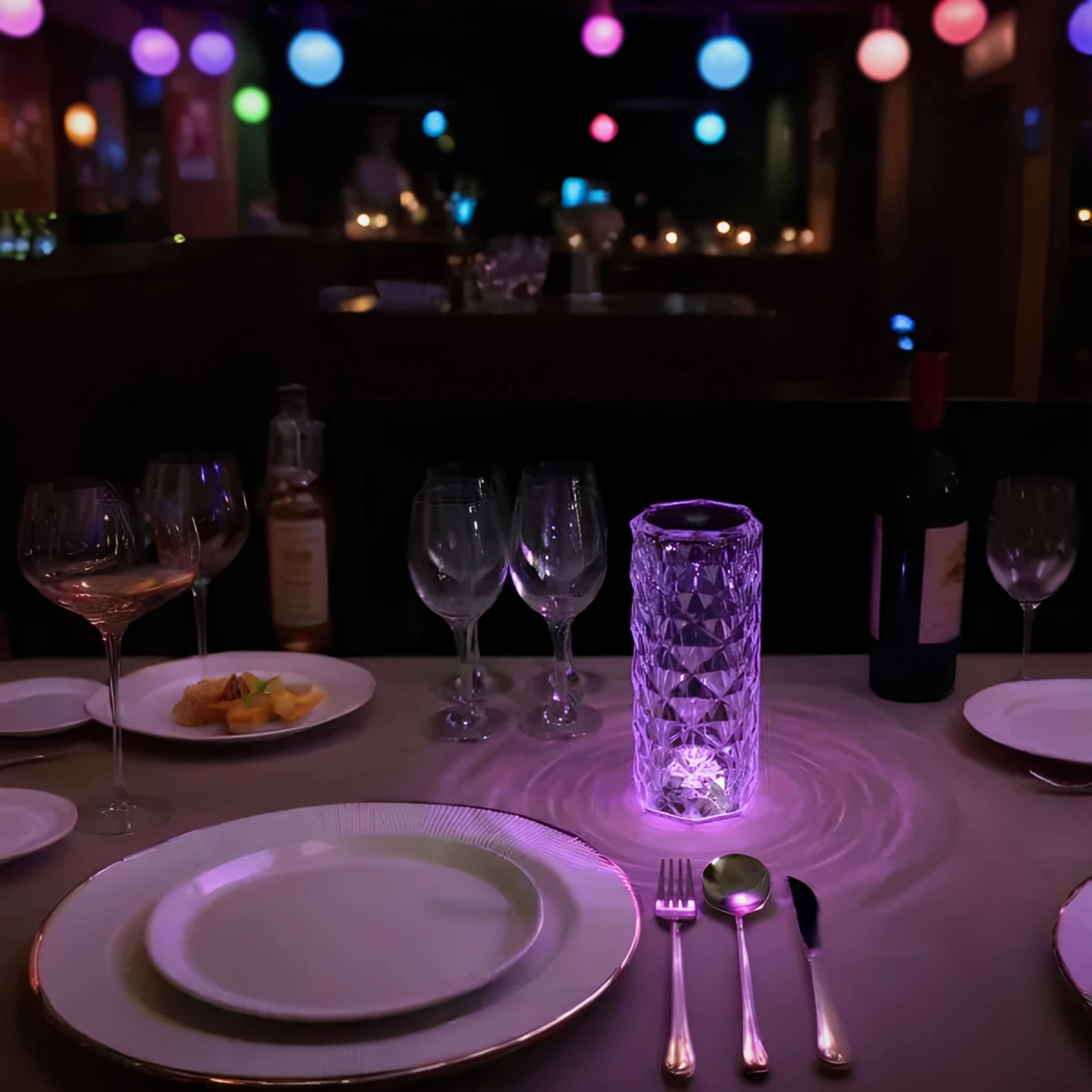 Cordless Rechargeable Table Lamp Acrylic Crystal Touch Control Ripple Light Sensor - Image 14