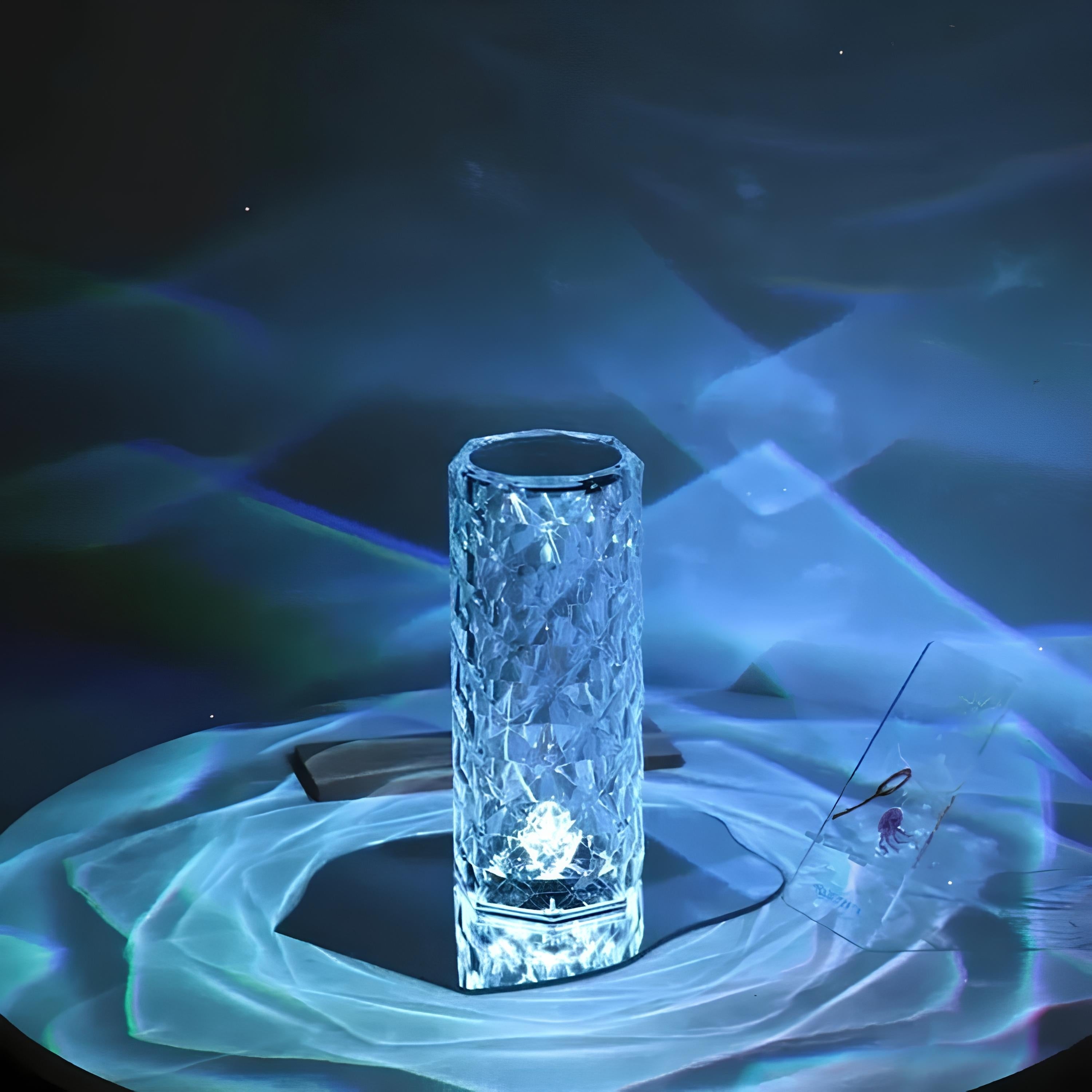 Cordless Rechargeable Table Lamp Acrylic Crystal Touch Control Ripple Light Sensor - Image 5