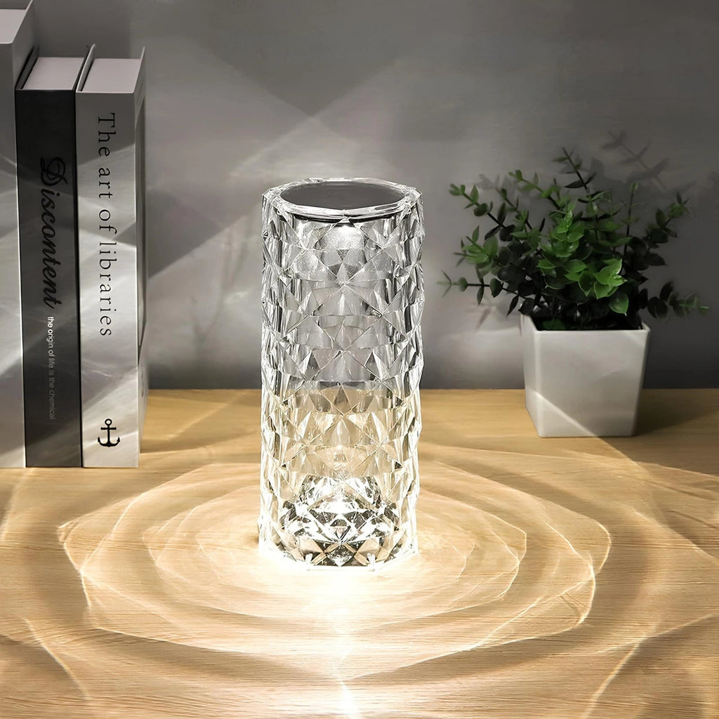Cordless Rechargeable Table Lamp Acrylic Crystal Touch Control Ripple Light Sensor - Image 6