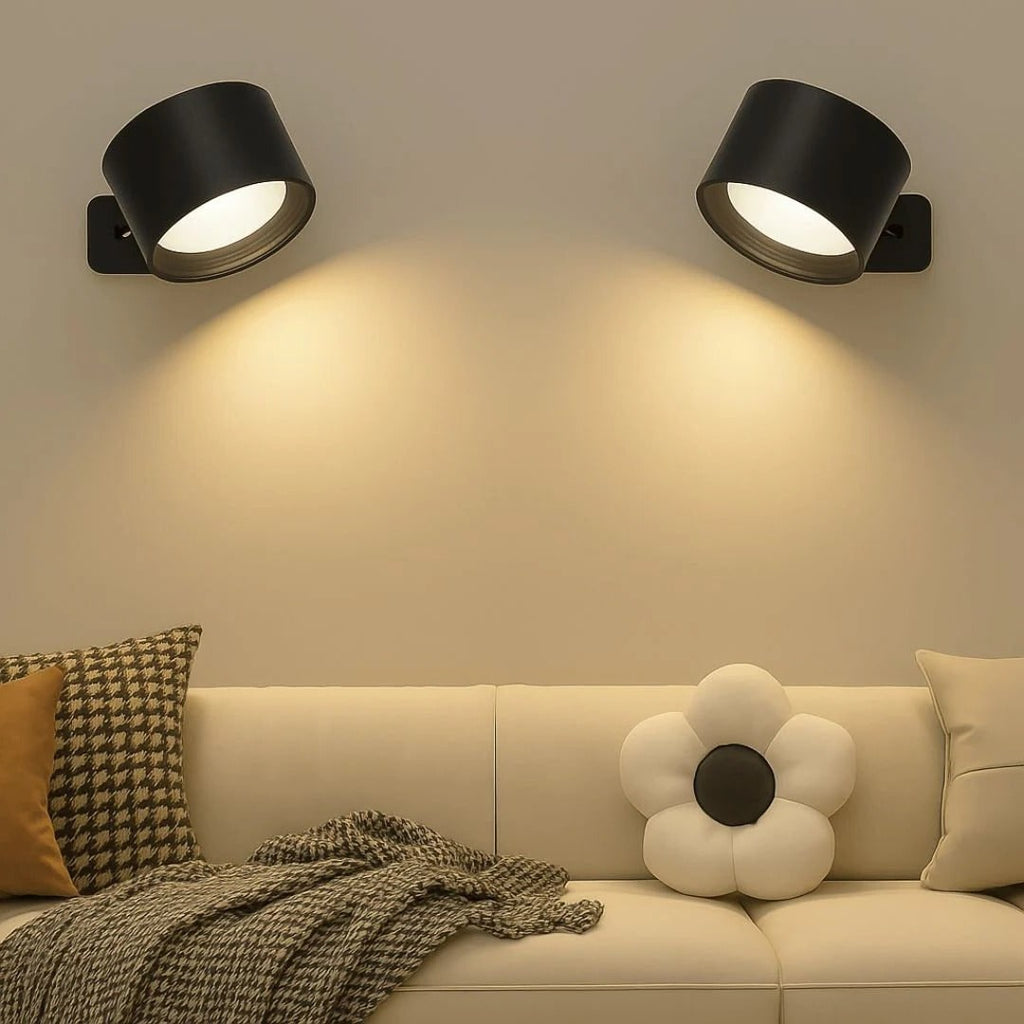 Cordless Wall Sconce with Modern Lighting Battery Powered 360° Rotating Magnetic Mount - Image 2