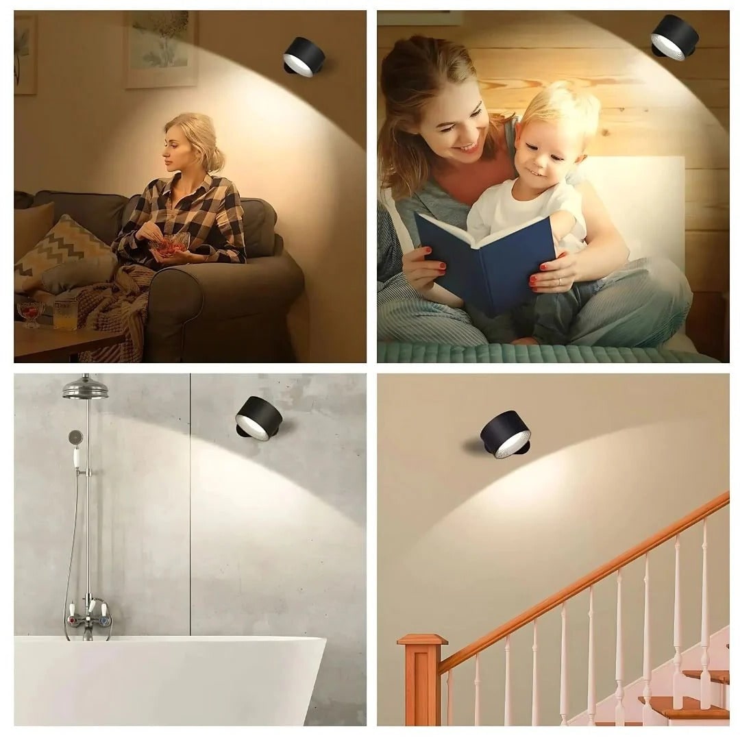 Cordless Wall Sconce with Modern Lighting Battery Powered 360° Rotating Magnetic Mount - Image 6