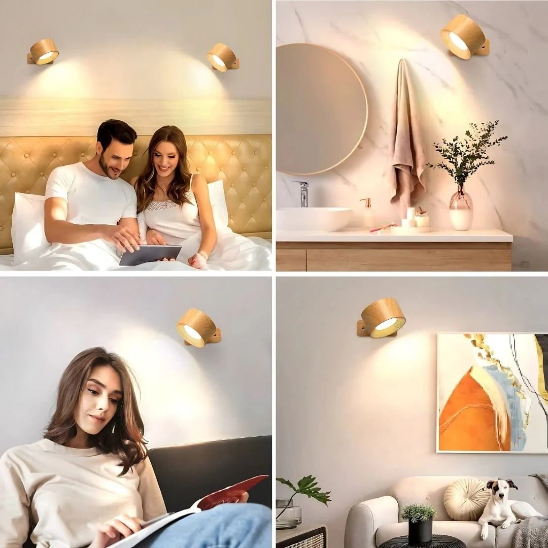 Cordless Wall Sconce with Modern Lighting Battery Powered 360° Rotating Magnetic Mount - Image 7