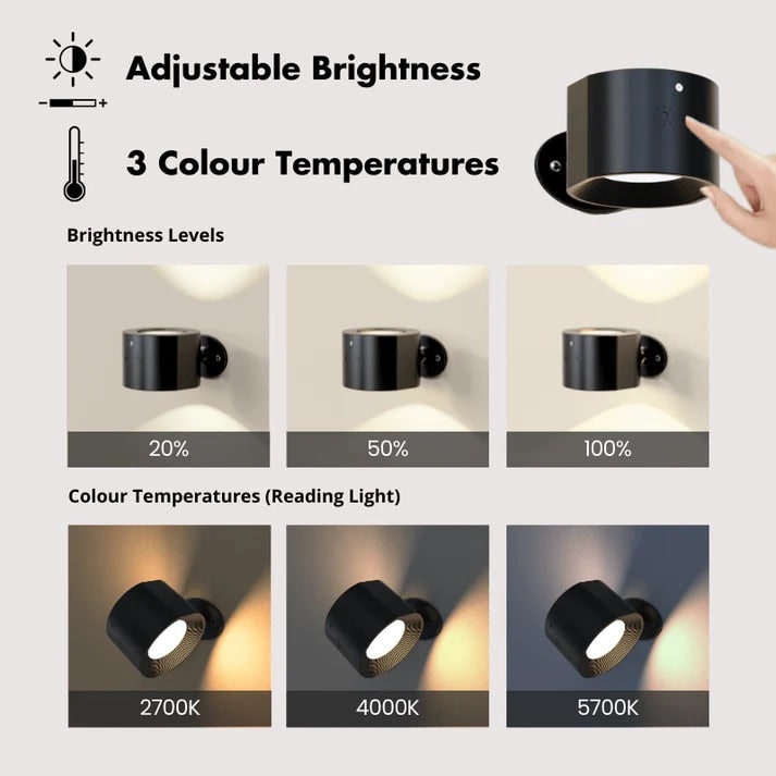 Cordless Wall Sconce with Remote Control Rechargeable LED Battery Powered Lighting - Image 5