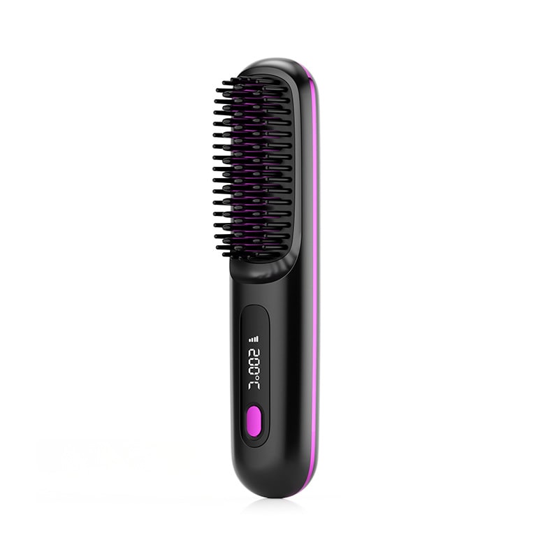 Cordless Wireless Hair Straightener Brush with Fast Heating USB Charging and Storage Pouch - Image 1