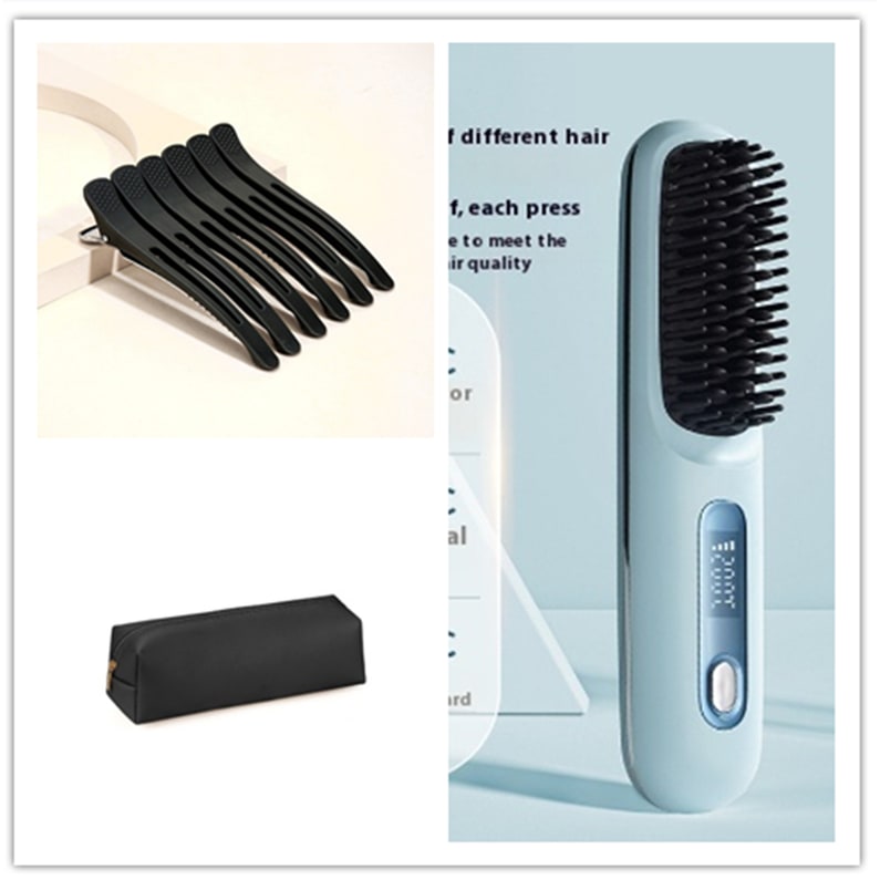 Cordless Wireless Hair Straightener Brush with Fast Heating USB Charging and Storage Pouch - Image 11