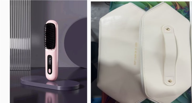 Cordless Wireless Hair Straightener Brush with Fast Heating USB Charging and Storage Pouch - Image 13