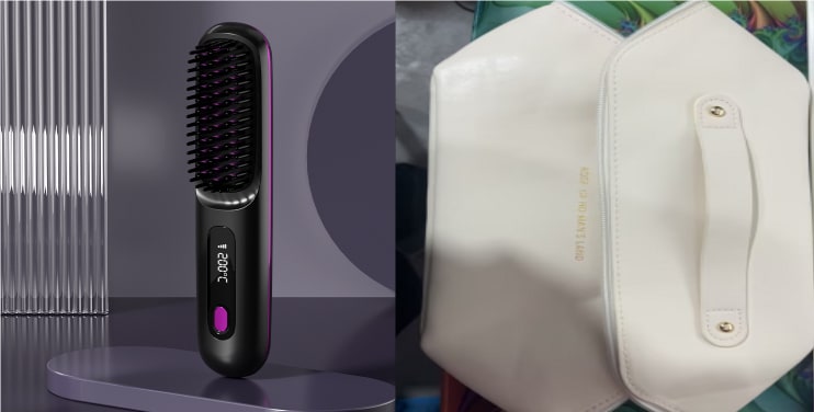 Cordless Wireless Hair Straightener Brush with Fast Heating USB Charging and Storage Pouch - Image 17
