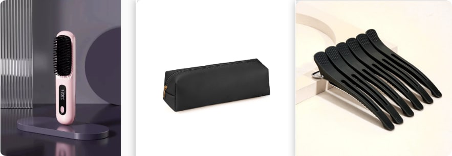 Cordless Wireless Hair Straightener Brush with Fast Heating USB Charging and Storage Pouch - Image 2