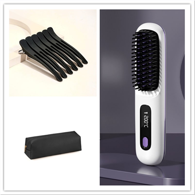 Cordless Wireless Hair Straightener Brush with Fast Heating USB Charging and Storage Pouch - Image 27