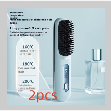 Cordless Wireless Hair Straightener Brush with Fast Heating USB Charging and Storage Pouch - Image 44