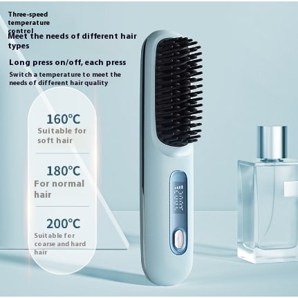 Cordless Wireless Hair Straightener Brush with Fast Heating USB Charging and Storage Pouch - Image 45