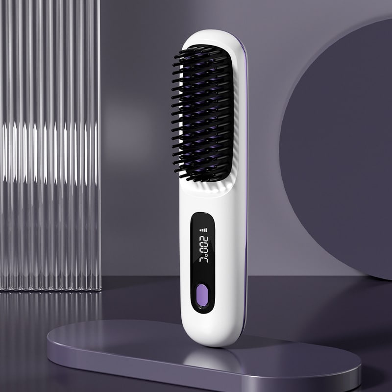 Cordless Wireless Hair Straightener Brush with Fast Heating USB Charging and Storage Pouch - Image 46