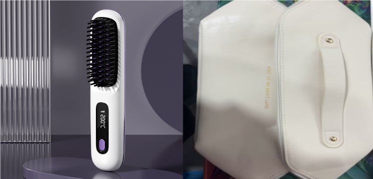Cordless Wireless Hair Straightener Brush with Fast Heating USB Charging and Storage Pouch - Image 7