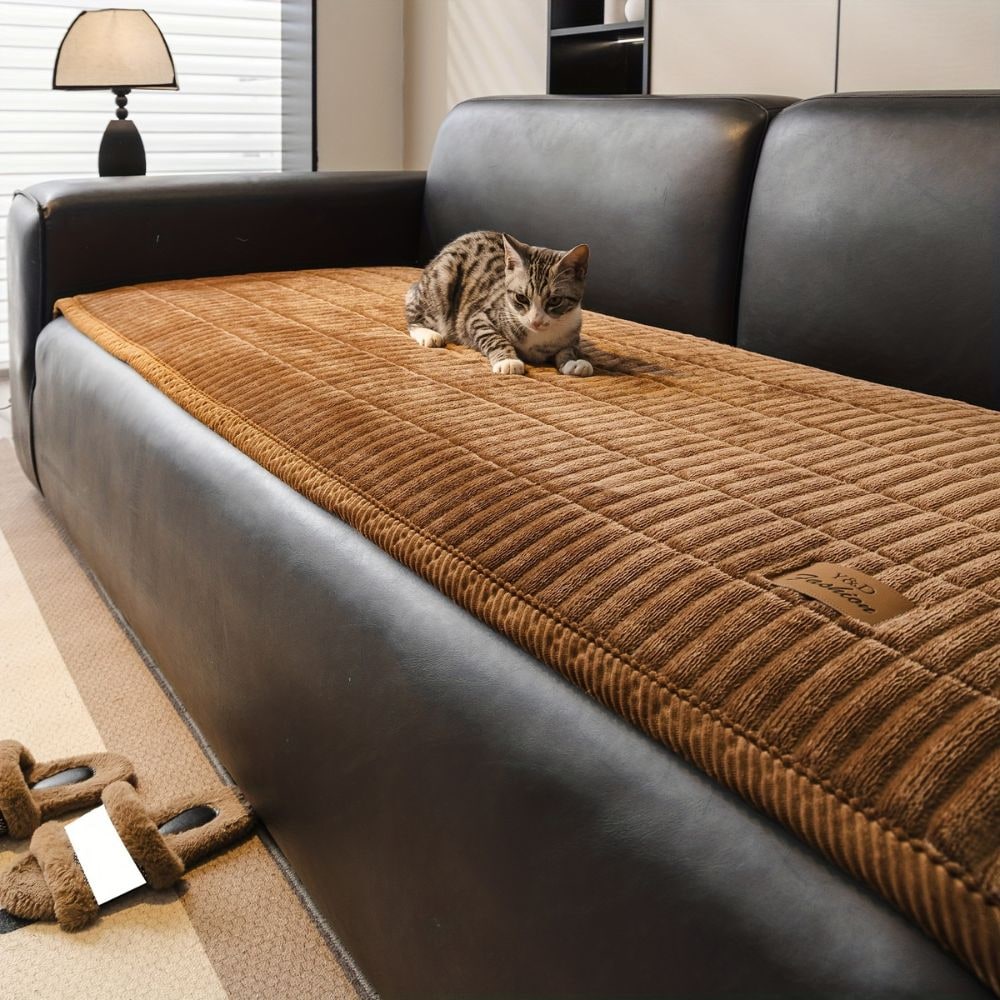 Couch Cover Sofa Cushion Seat Quilted Plush Corduroy Protector Microfiber - Image 2