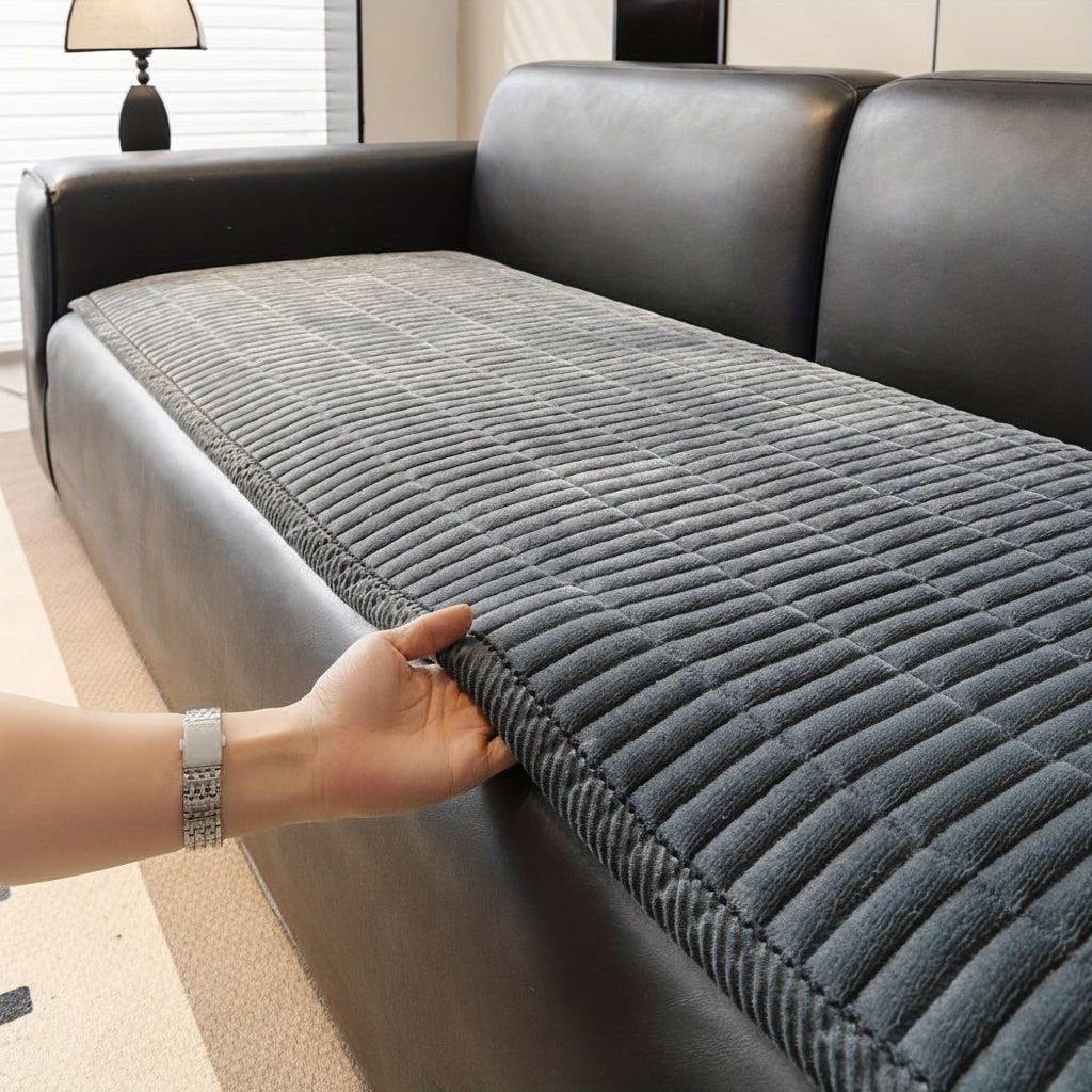 Couch Cover Sofa Cushion Seat Quilted Plush Corduroy Protector Microfiber - Image 3