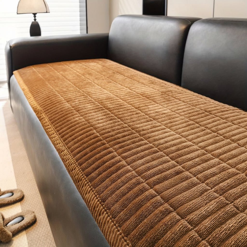 Couch Cover Sofa Cushion Seat Quilted Plush Corduroy Protector Microfiber - Image 4