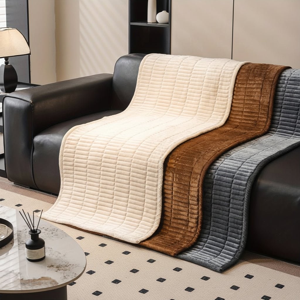 Couch Cover Sofa Cushion Seat Quilted Plush Corduroy Protector Microfiber - Image 6