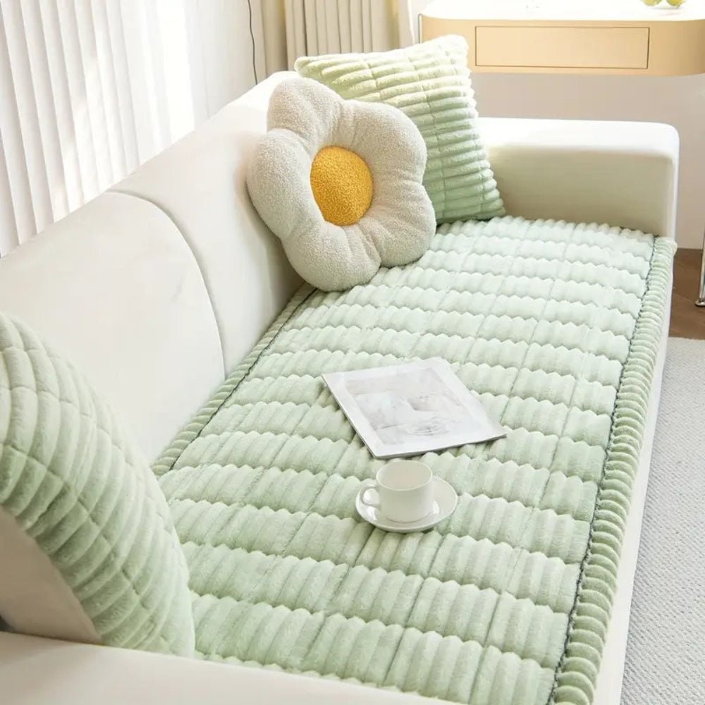 Couch Seat Cover Sofa Cushion Non Slip Quilted Plush Protector Non-slip - Image 4