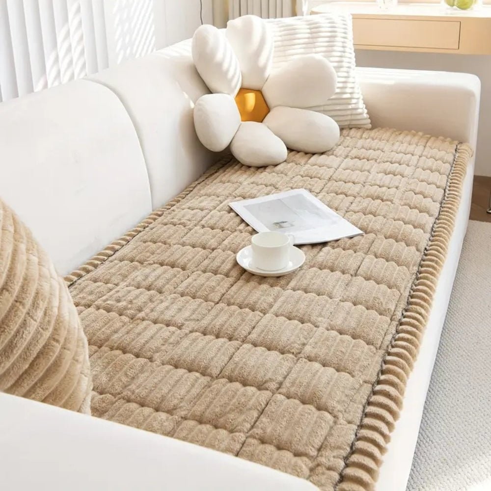 Couch Seat Cover Sofa Cushion Non Slip Quilted Plush Protector Non-slip - Image 6