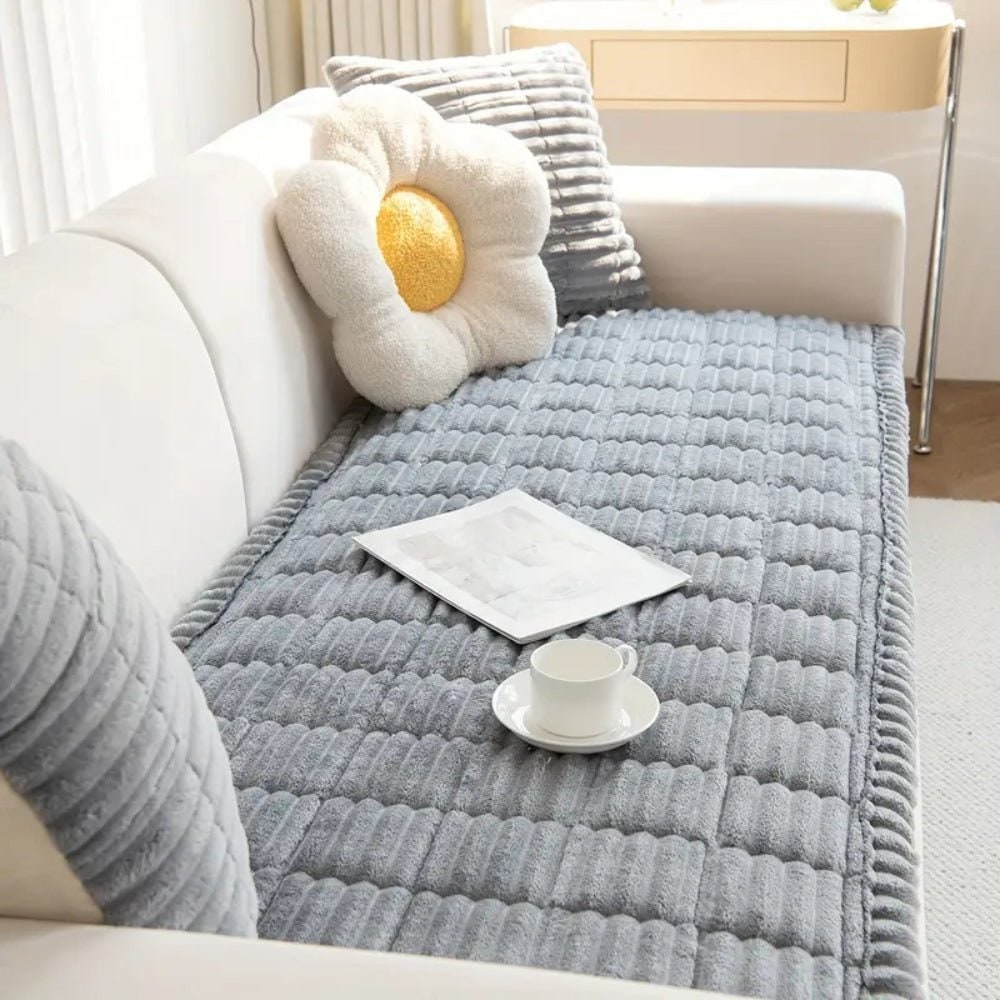 Couch Seat Cover Sofa Cushion Non Slip Quilted Plush Protector Non-slip - Image 8