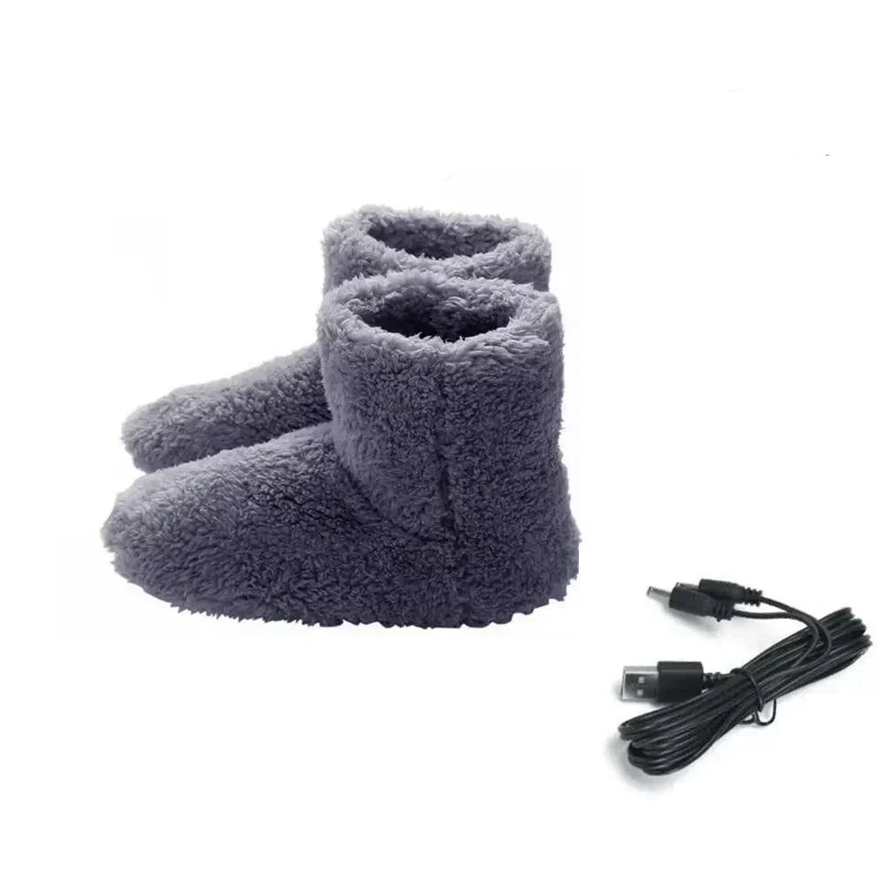 Cowboy Boot Slippers with USB Heated Plush Fleece and Soft Soles Rechargeable - Image 5